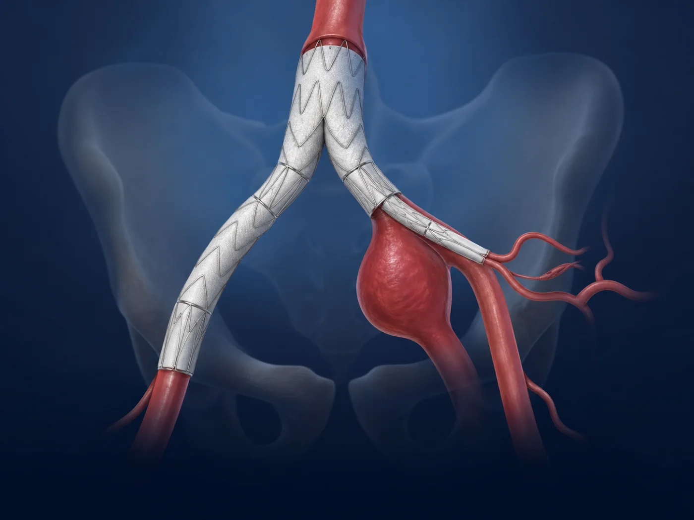 Iliac branch stent-graft preserving pelvic blood flow